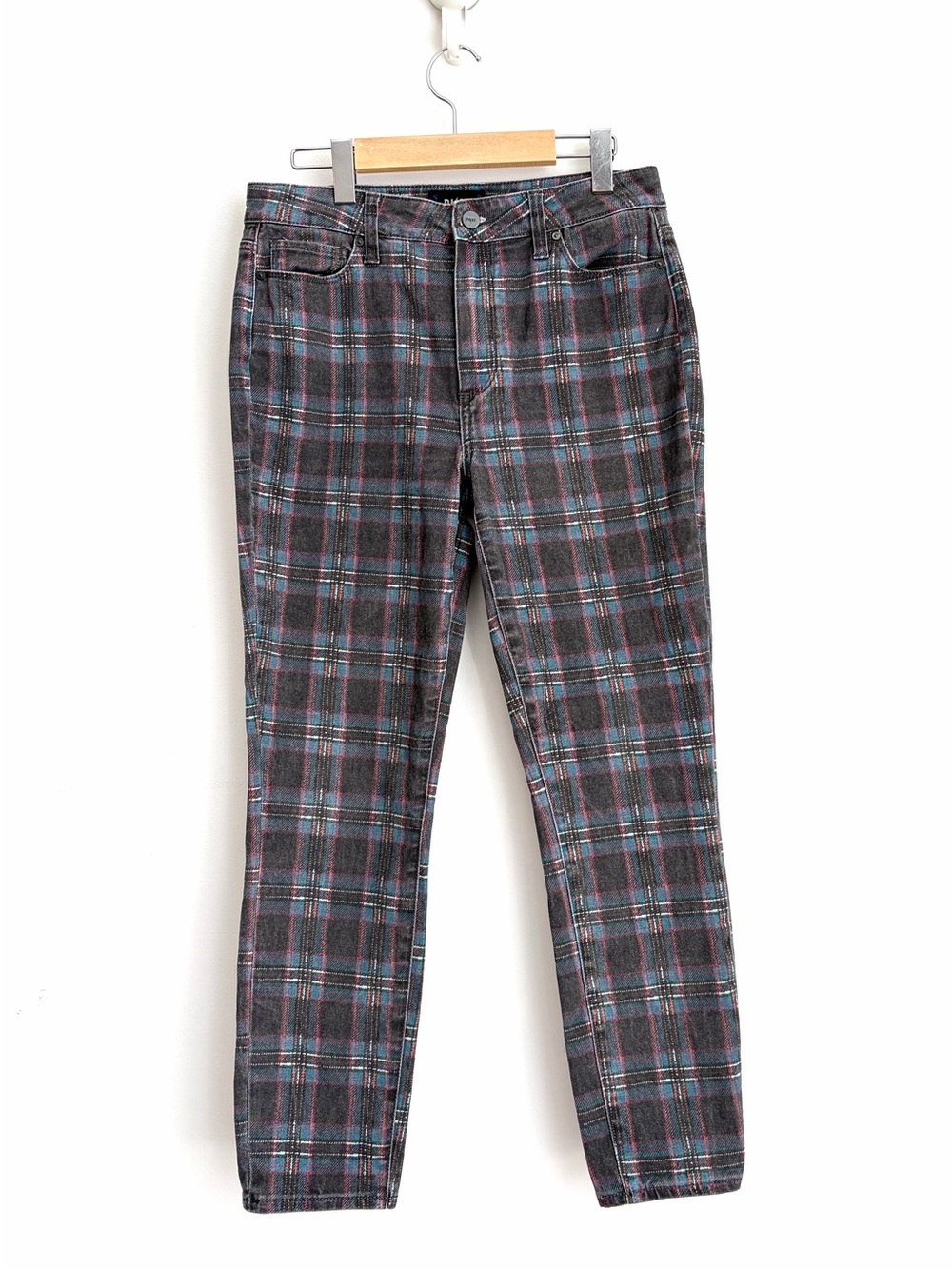 Anthropologie Paige Hoxton Ankle Plaid High-Rise Jeans - Size 30